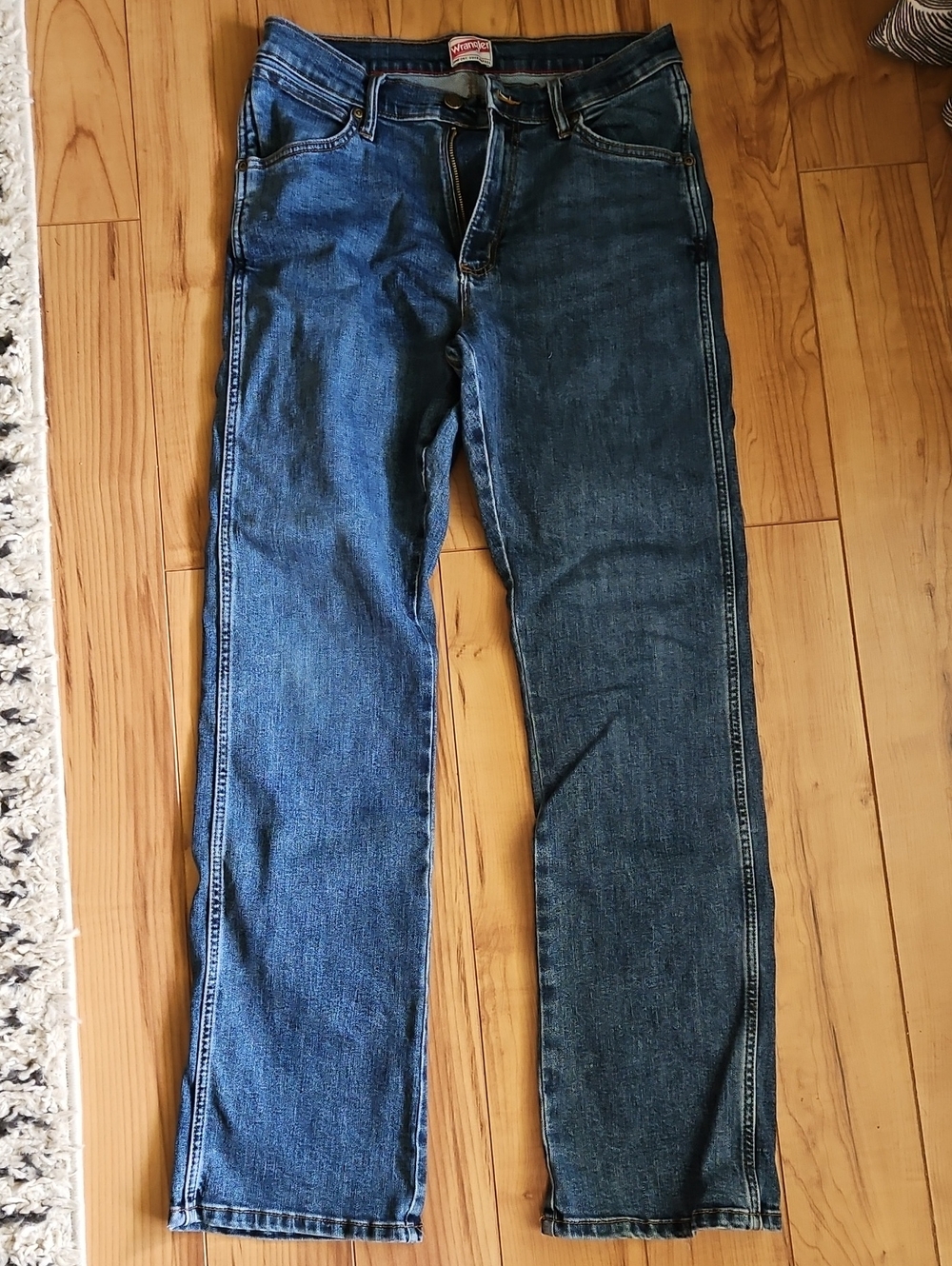 Wrangler Men's Dark Blue Straight Leg Jeans